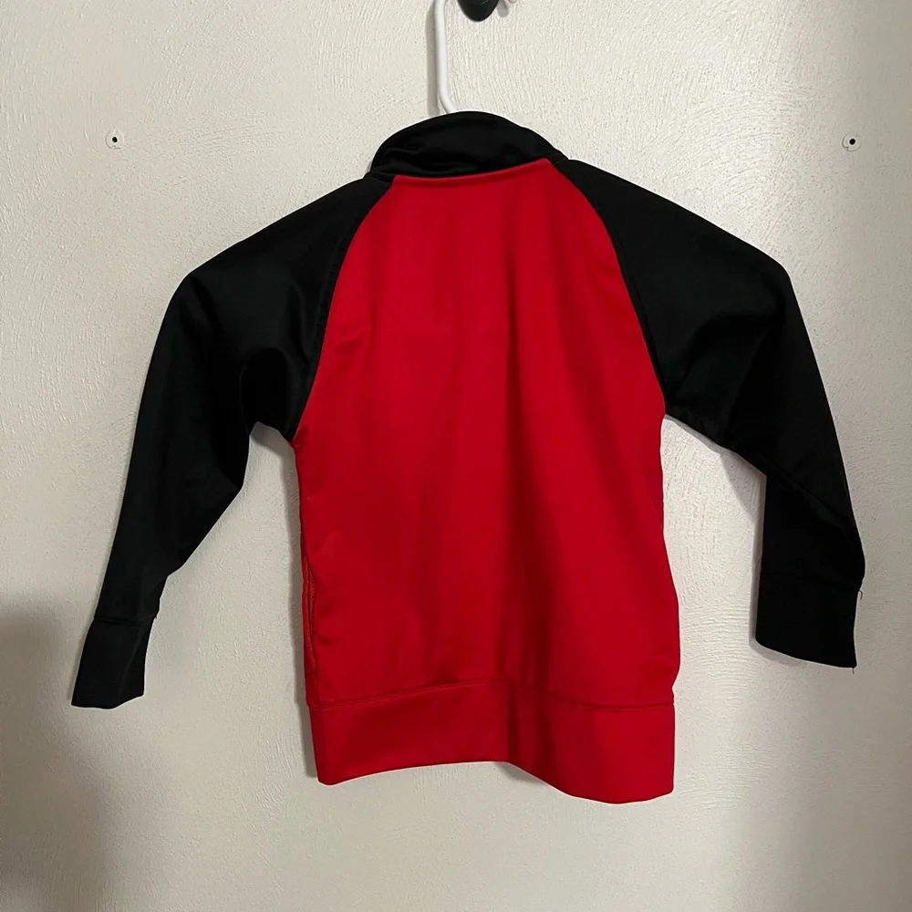 UNDER ARMOUR Classic Full Zip Baseball Sleeve Red and Black Jacket Kid's Size 3T
